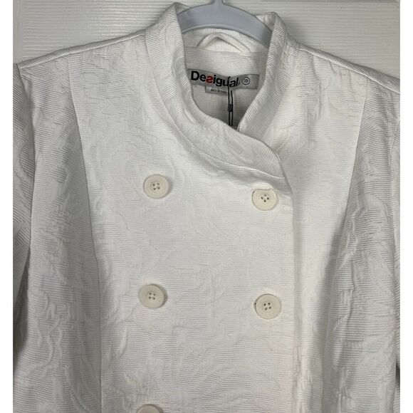 Desigual NWT‎ White Floral Trench Coat Women’s Size 38 EU/4 US - Picture 4 of 12